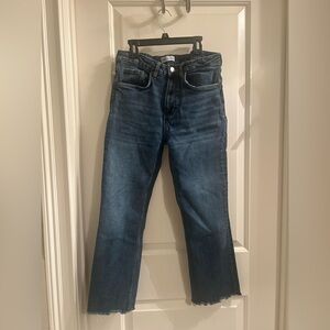 Zara Women’s Straight Leg Blue Jeans Raw Hem Size 8 (40 Euro)